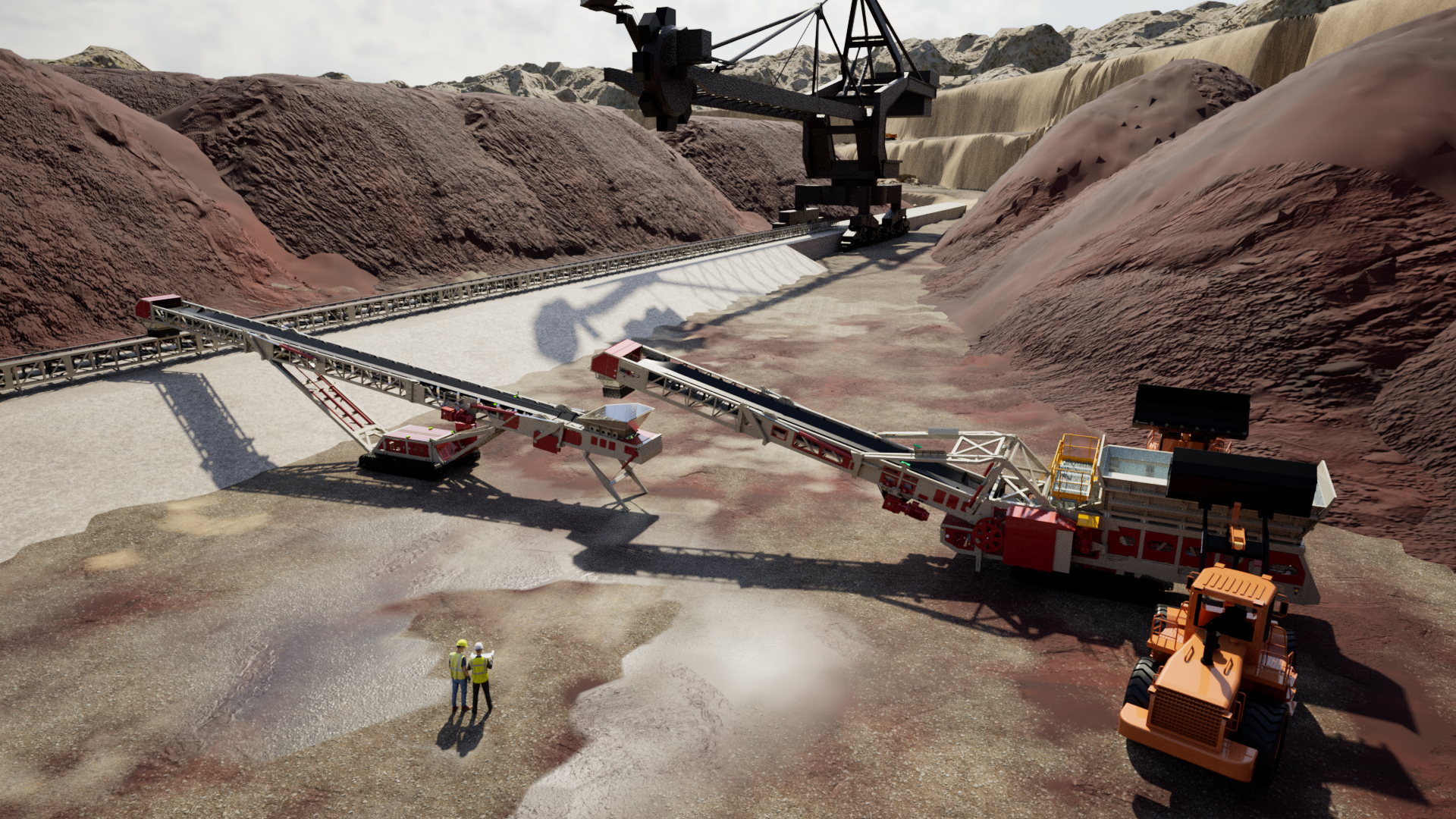 3D render highlighting the TCL 2031 & HF 24T Reclaiming at 2,500 TPH 3D render highlighting the TCL 2031 & HF 24T Reclaiming at 2,500 TPH