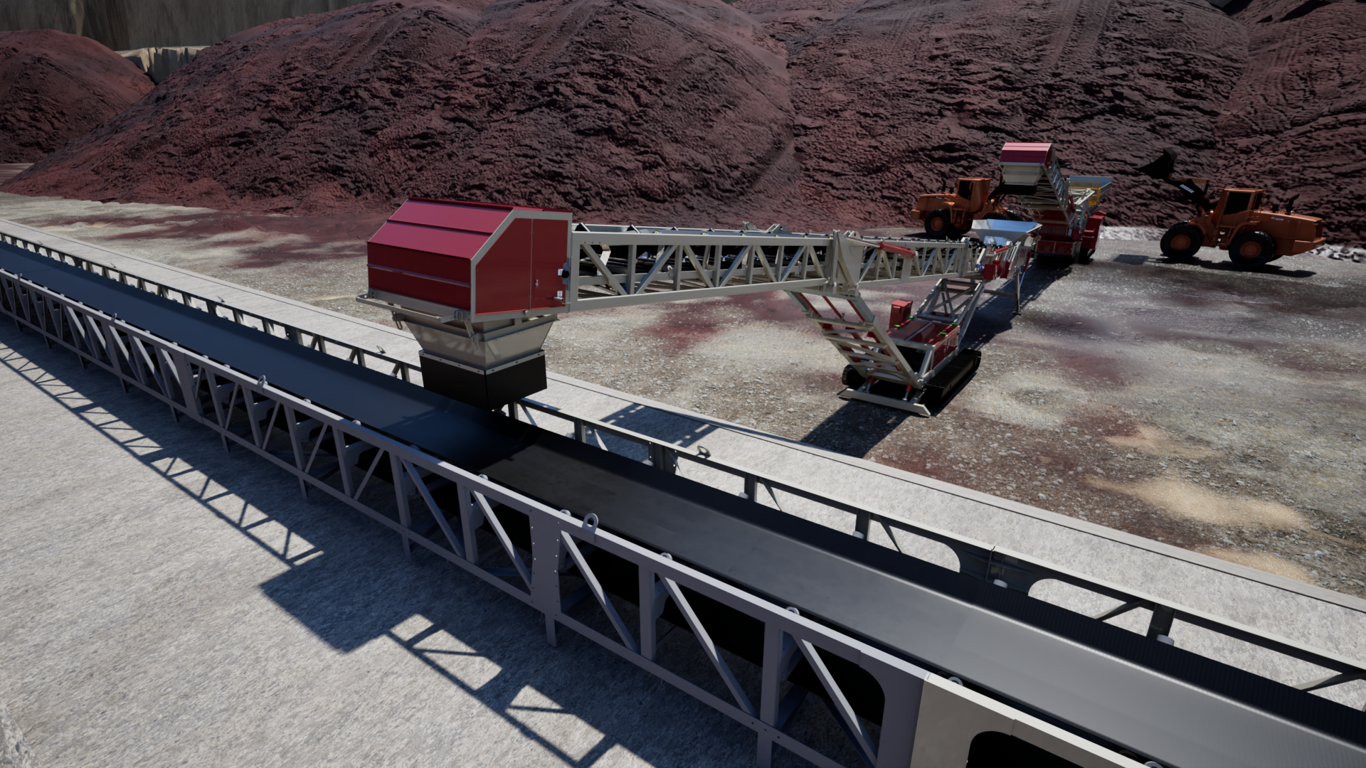 3D render highlighting the TCL 2031 & HF 24T Reclaiming at 2,500 TPH 3D render highlighting the TCL 2031 & HF 24T Reclaiming at 2,500 TPH