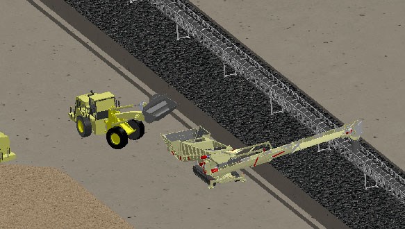 Truck Unloader feeding reclaim line  