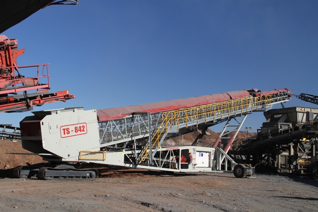 mobile radial telescopic as link conveyor 