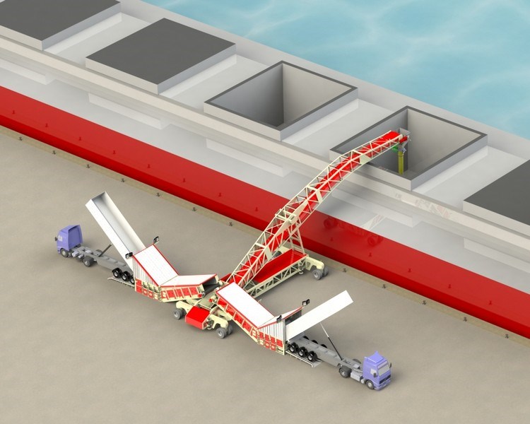 Cambered Boom with Integrated Dual Access Feeder